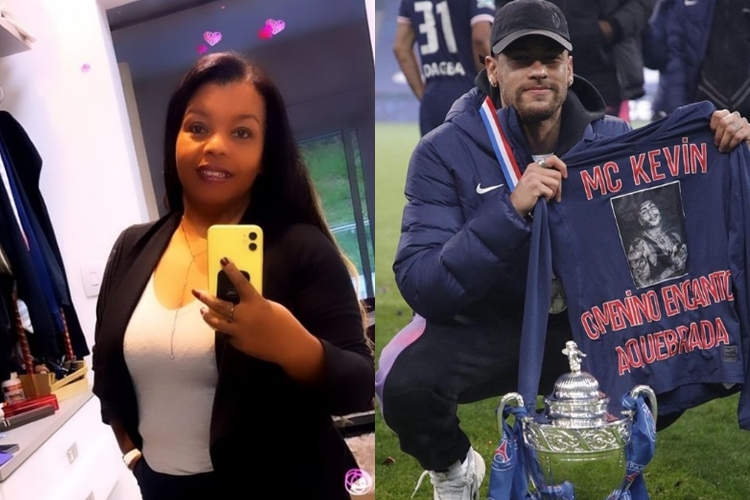 Valquiria Nascimento mãe de MC Kevin e Neymar Jr foto reprodução Instagram montagem Area Vip Valquiria Nascimento mãe de MC Kevin e Neymar Jr foto reprodução Instagram montagem Area Vip