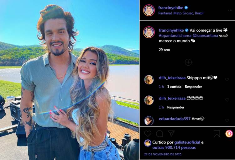 Franciny Ehlke com Luan Santana - print Instagram