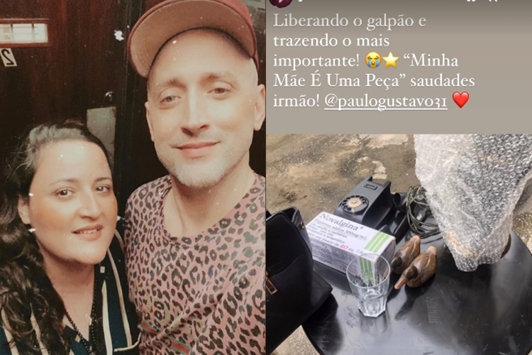 Juliana Amaral e Paulo Gustavo foto reprodução Instagram montagem Area Vip Juliana Amaral e Paulo Gustavo foto reprodução Instagram montagem Area Vip