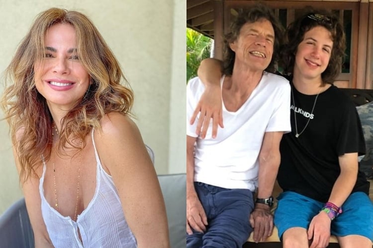Luciana Gimenez , Mick Jagger e filho Lucas Jagger foto reprodução Instagram