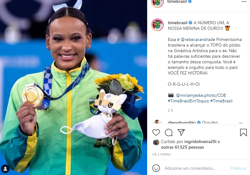 Rebeca Andrade brilha e conquista medalha de Ouro na ginástica olímpica