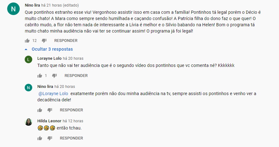 Comentários do Jogo dos Pontinhos (Foto: Reprodução YouTube)