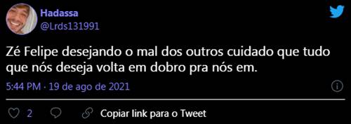 Zé Felipe - crica no Twitter 1