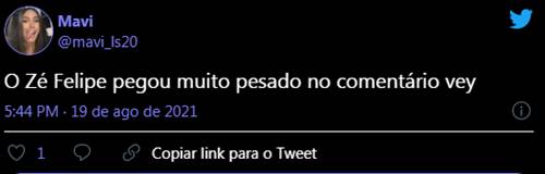 Zé Felipe - critica no Twitter 2