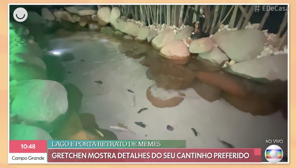 Lago na casa de Gretchen (Foto: Reprodução/TV Globo)