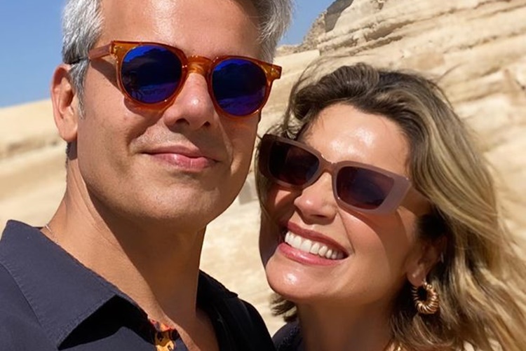 De surpresa, Otaviano Costa escolhe Egito para curtir 15 anos de casamento com Flávia Alessandra