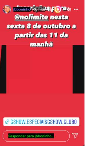 Boninho - print stories Instagram