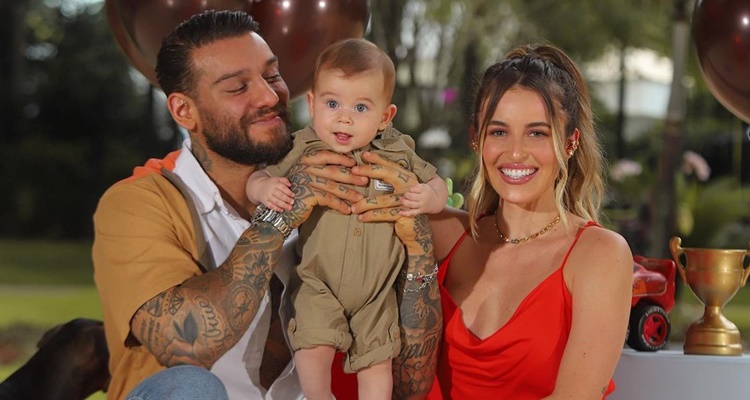 Lorena Carvalho, esposa de Lucas Lucco, celebra sete meses do filho, Luca: “Maior amor do mundo!”