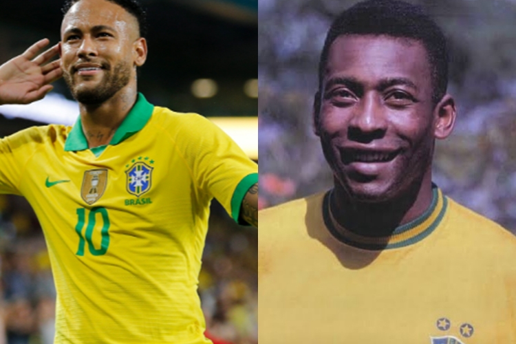 Neymar Jr. e Rei Pelé reprodução Instagram montagem Area Vip Neymar Jr. e Rei Pelé reprodução Instagram montagem Area Vip