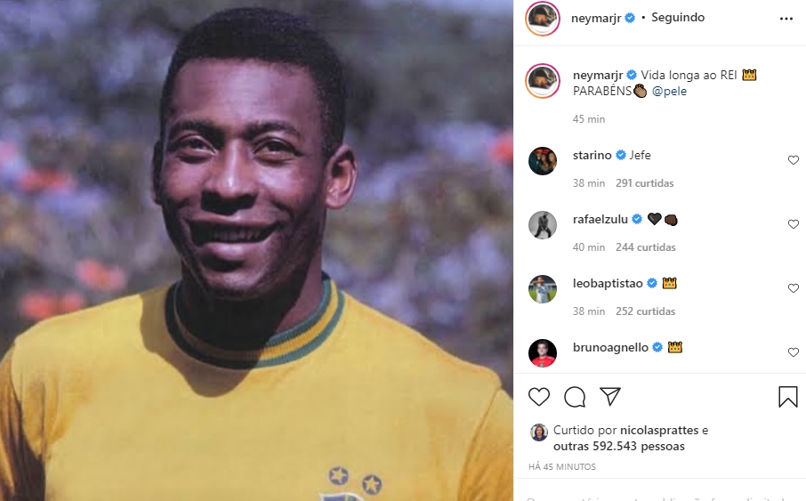 Pelé aniversário celebrado por Neymar jr Pelé aniversário celebrado por Neymar jr