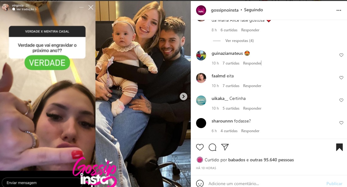 Publicação de Virginia Fonseca (Foto: Reprodução Instagram)