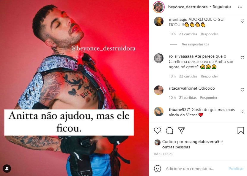 Publicação sobre Anitta e Gui Araújo (Foto: Reprodução Instagram)