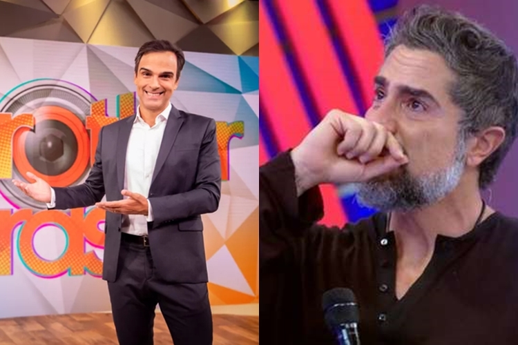 Tadeu Schmidt no BBB e Marcos Mion (Foto: Reprodução/TV Globo)
