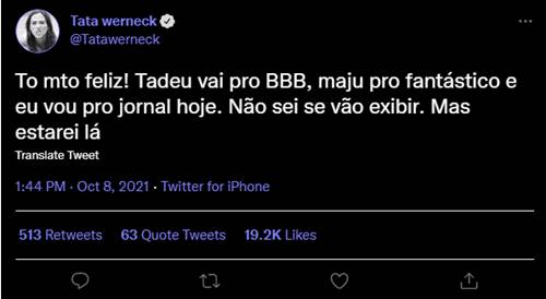 Tatá Werneck - print Twitter