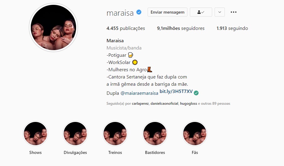 Perfil Maraisa (Foto: Reprodução Instagram) Perfil Maraisa (Foto: Reprodução Instagram)