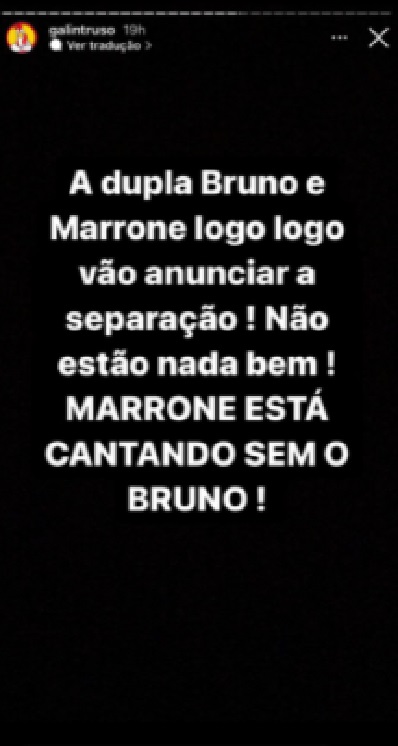 Publicação sobre Bruno e Marrone (Foto: Reprodução Instagram Galo Intruso)