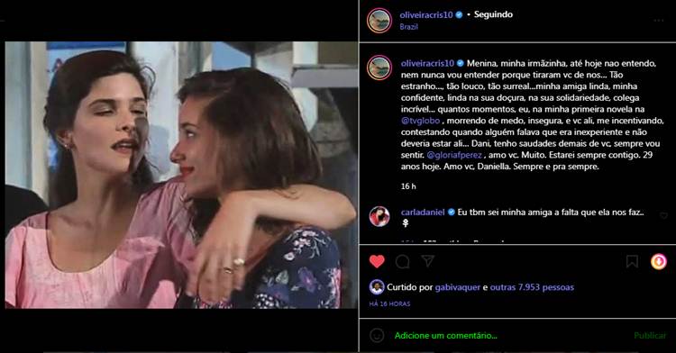 Cristiana Oliveria e Daniela Perez - print Instagram