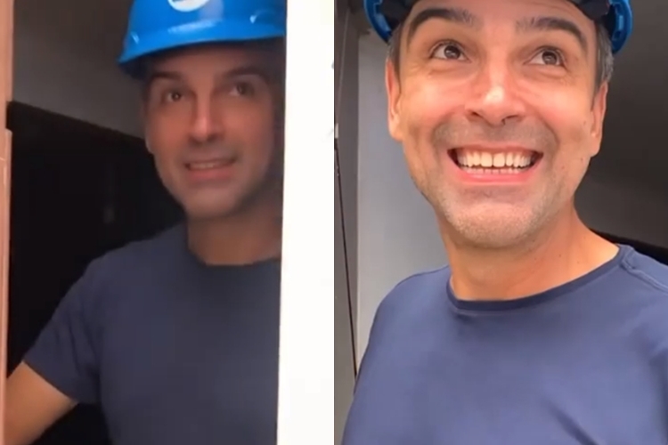 Tadeu Schmidt na casa do BBB (Foto: Reprodução/Instagram)