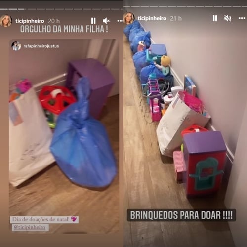 Ticiane Pinheiro doação de brinquedos Instagram Stories