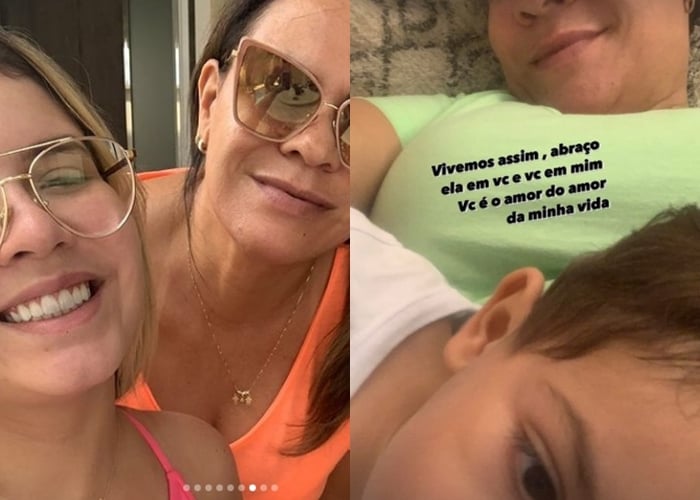 Marilia Mendonça e mãe dona Ruth Instagram montagem Area Vip