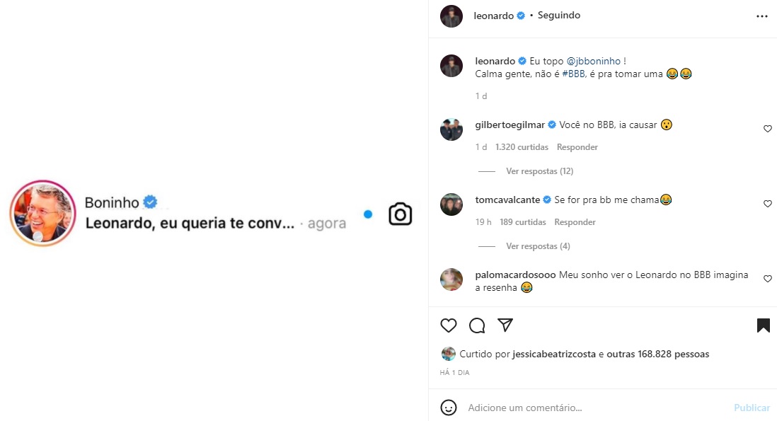 Publicação do sertanejo Leonardo no Instagram (Foto: Reprodução Instagram)