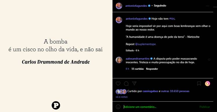 guerra antonio fagundes - print Instagram