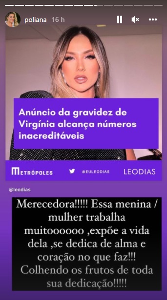 Publicação de Poliana Rocha (Foto: Reprodução Instagram) Publicação de Poliana Rocha (Foto: Reprodução Instagram)