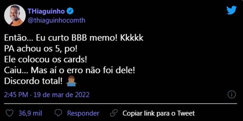 Thiaguinho - print Twitter