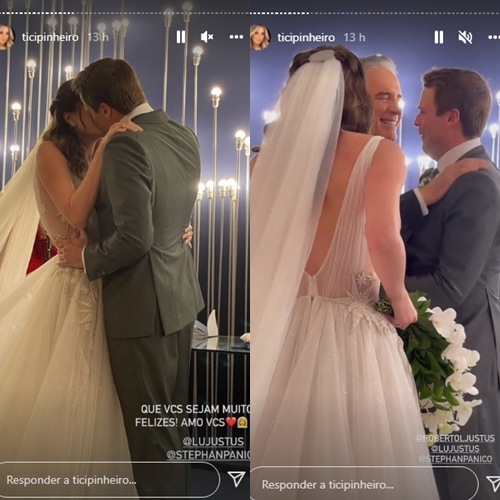 Ticiane Pinheiro no casamento de Luiza Justus Instagram Ticiane Pinheiro no casamento de Luiza Justus Instagram
