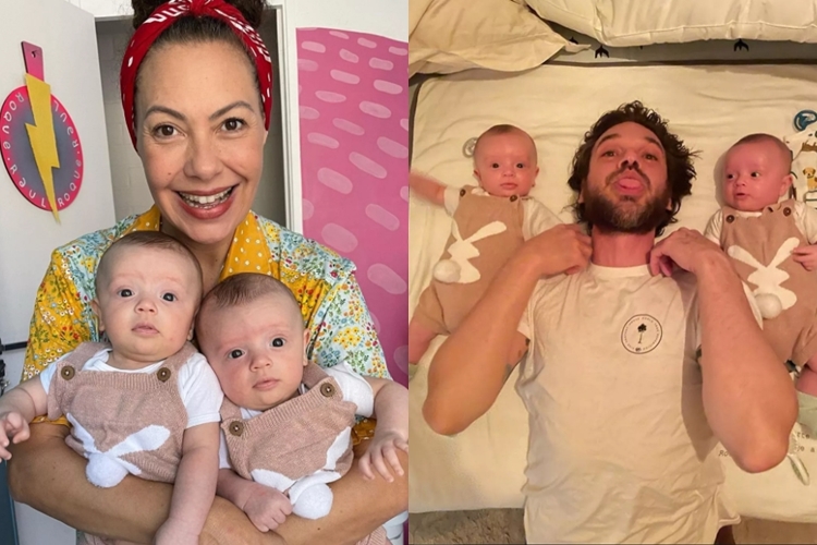 Fabiula Nascimento e Emílio Dantas com os filhos Fabiula Nascimento e Emílio Dantas com os filhos
