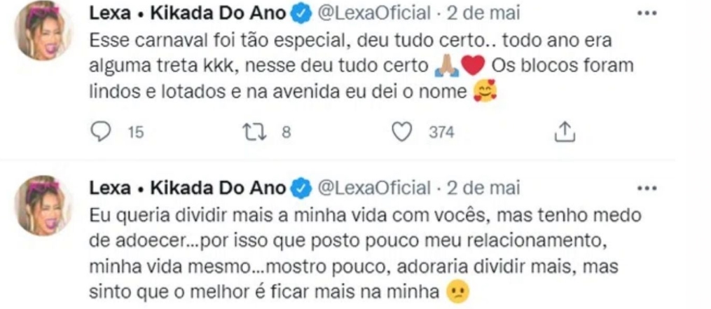 Lexa cantora/ Twitter