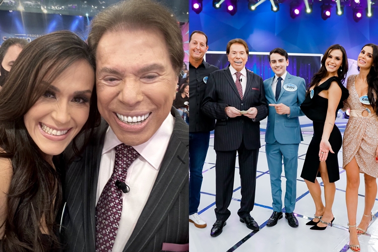 Nadja Haddad com Silvio Santos