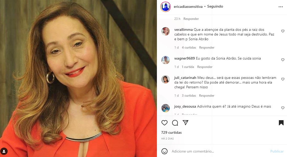 Postagem sobre Sonia Abrão (Foto: Reprodução Instagram)