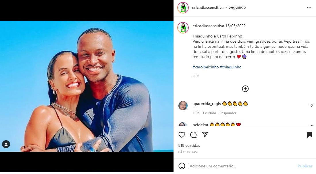 Publicação sobre Thiaguinho (Foto: Reprodução Instagram)