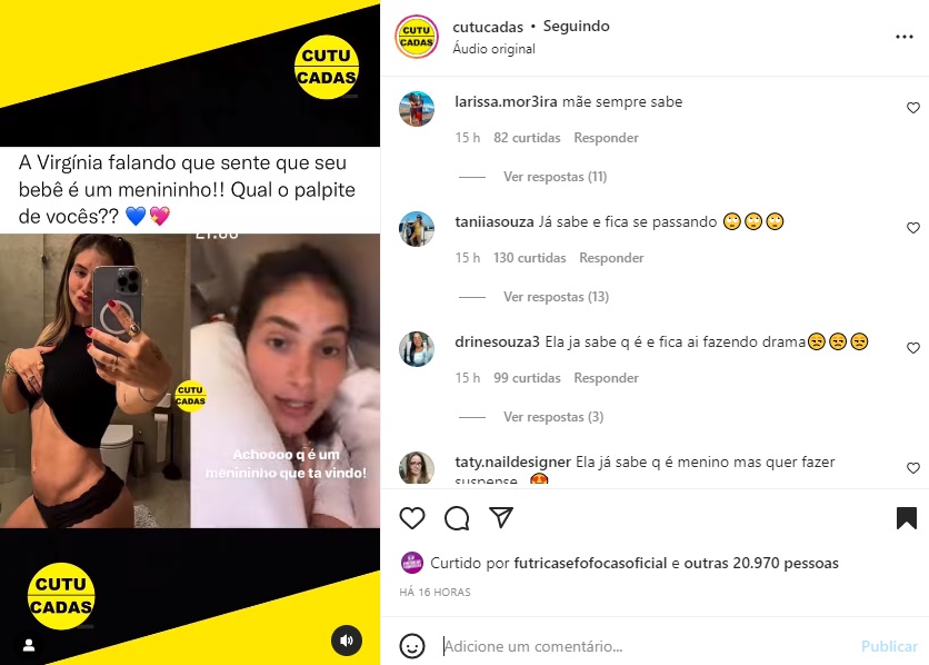 Publicação sobre Virginia Fonseca (Foto: Reprodução Instagram)