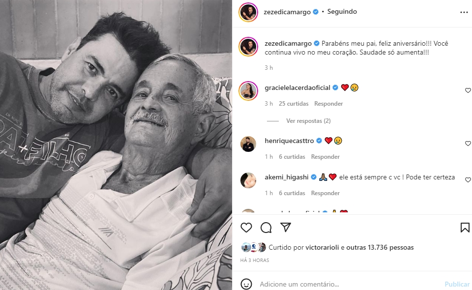 Zezé Di Camargo e seu Francisco reprodução Instagram