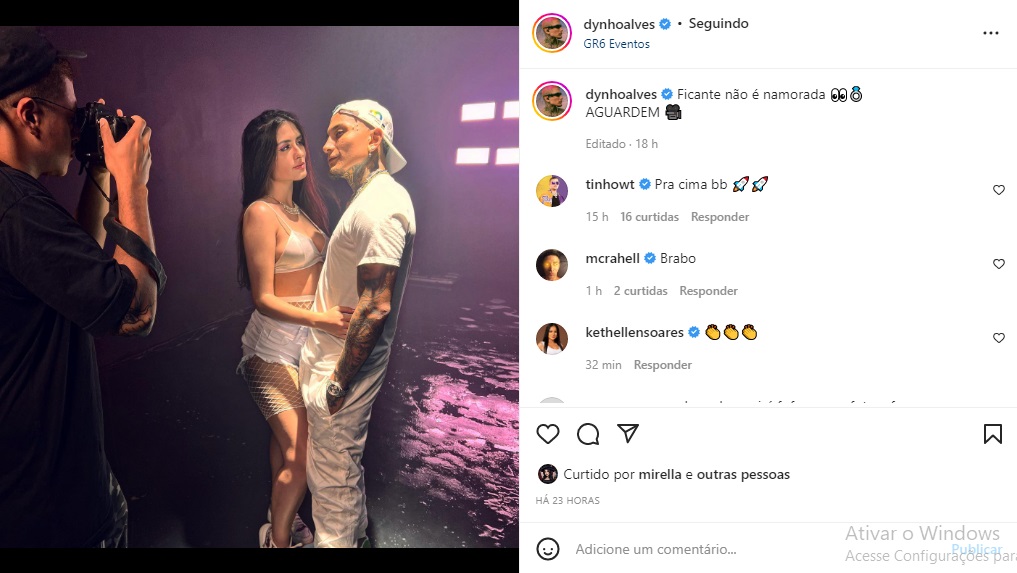 Mc Mirella curte post de Dynho Alves (Foto: Reprodução/Instagram)