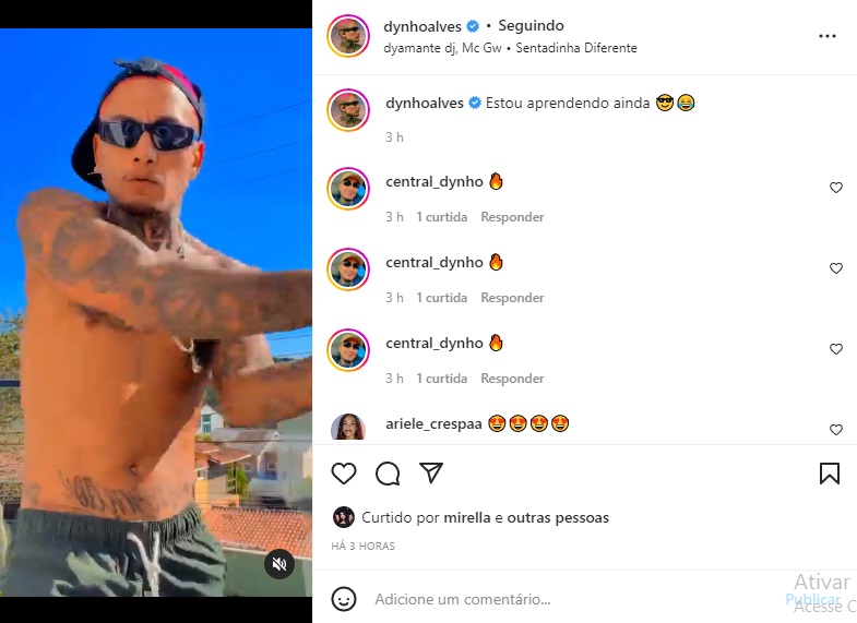 Mc Mirella curte post de Dynho Alves (Foto: Reprodução/Instagram)