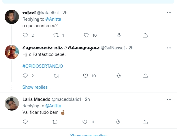 Fãs de Anitta noTwitter