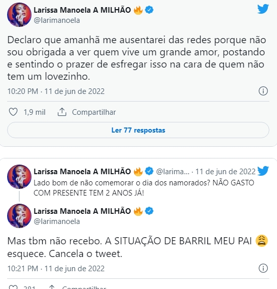 Larisssa Manoela/ Twitter