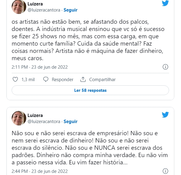 Luiza reprodução Twitter