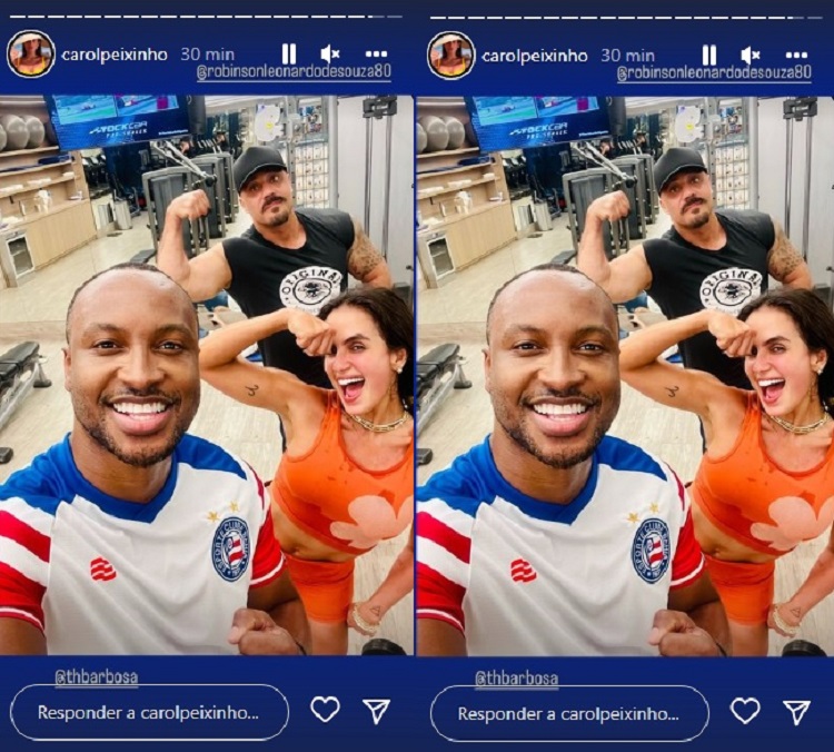 Thiaguino e Carol Peixinho treinam juntos (Foto: Reprodução/Instagram)