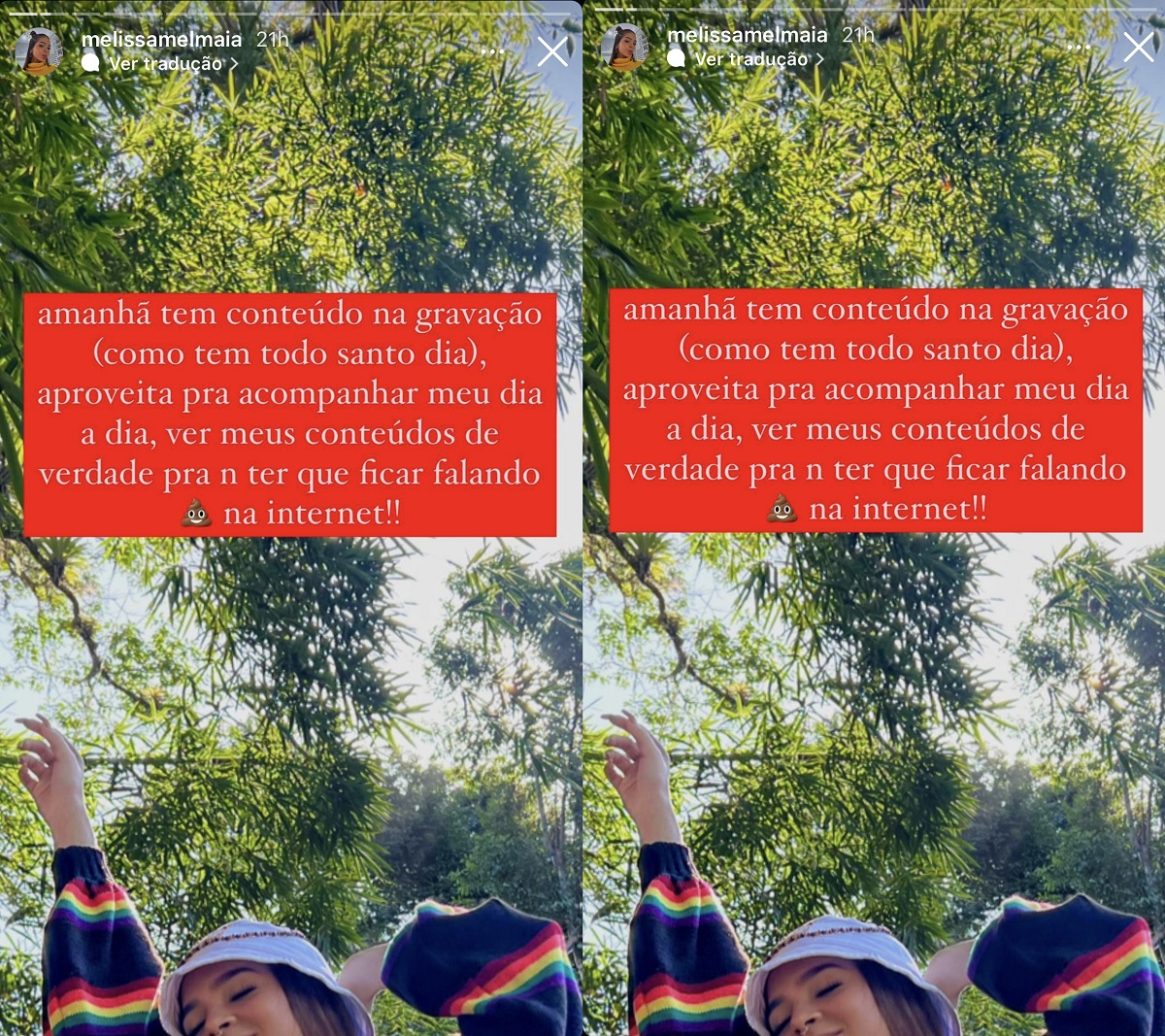 Mel Maia rebate haters (Foto: Reprodução dos Stories do Instagram)