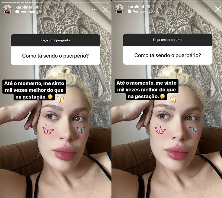 Karoline Lima revela sobre puerpério (Foto: Reprodução/Instagram)