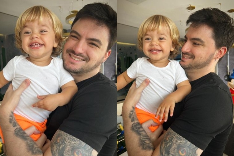 Felipe Neto com o sobrinho