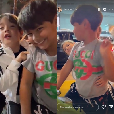 Filhos de Simone e Simaria se divertindo Instagram Stories