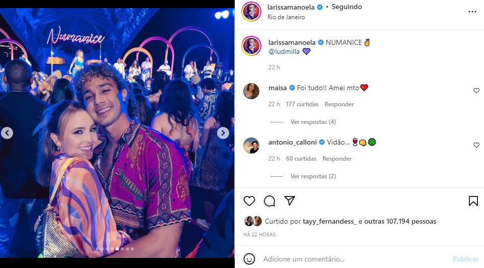 Larissa Manoela e Andre Luiz Frambach reprodução Instagram Larissa Manoela e Andre Luiz Frambach reprodução Instagram