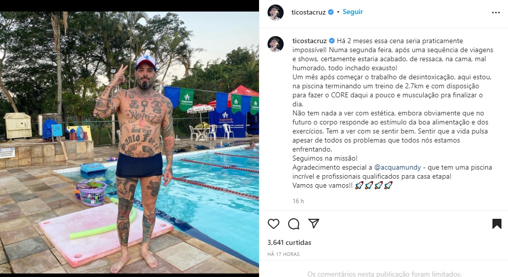 Tico Santa Cruz (Foto: Reprodução Instagram)