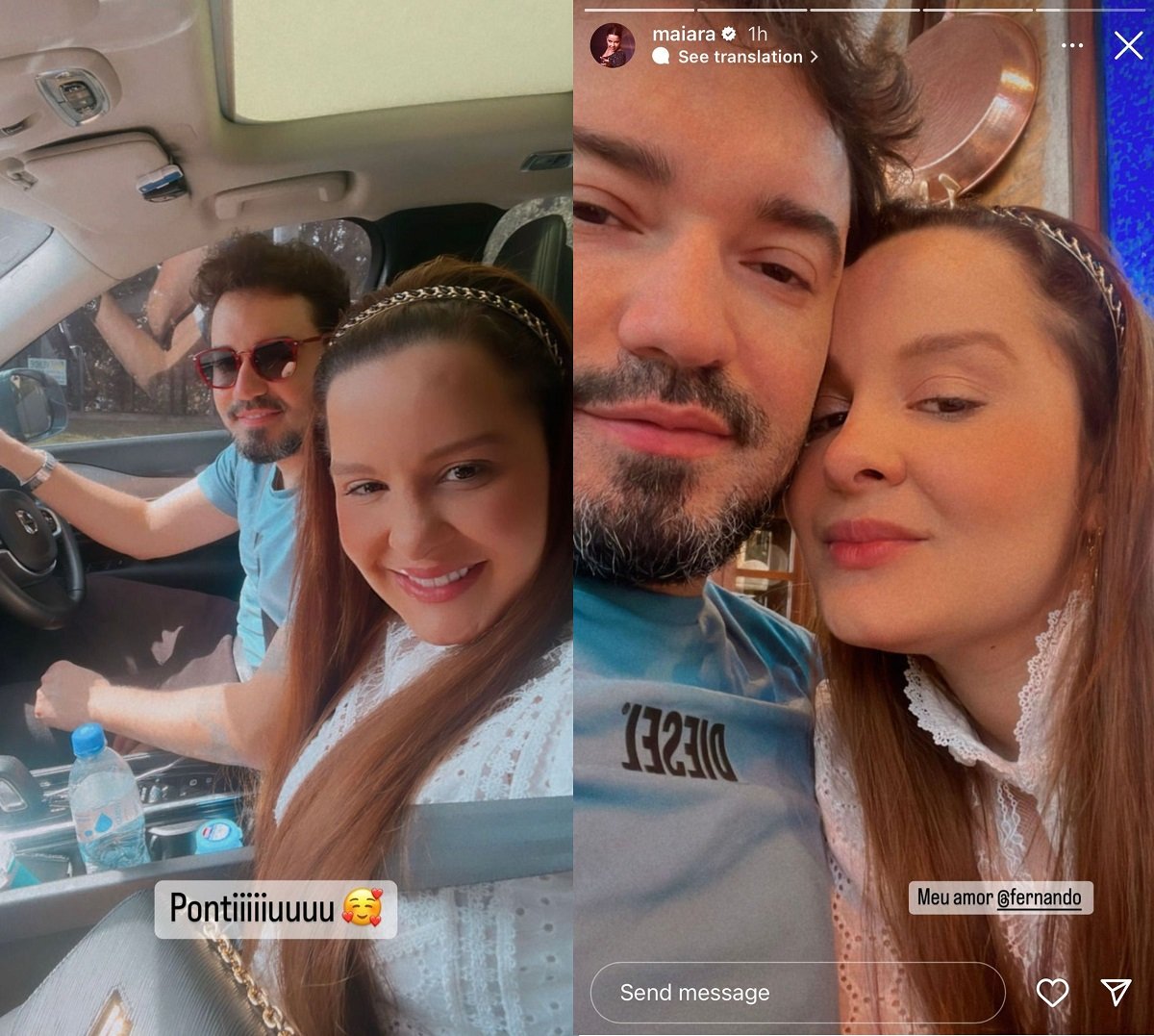 Fernando Zor e Maiara compartilham cliques fofos (Foto: Stories do Instagram)