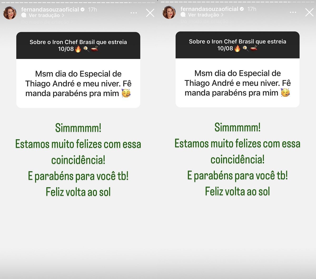 Fernanda Souza revela coincidência com ex Thiaguinho (Foto: Reprodução/Instagram)